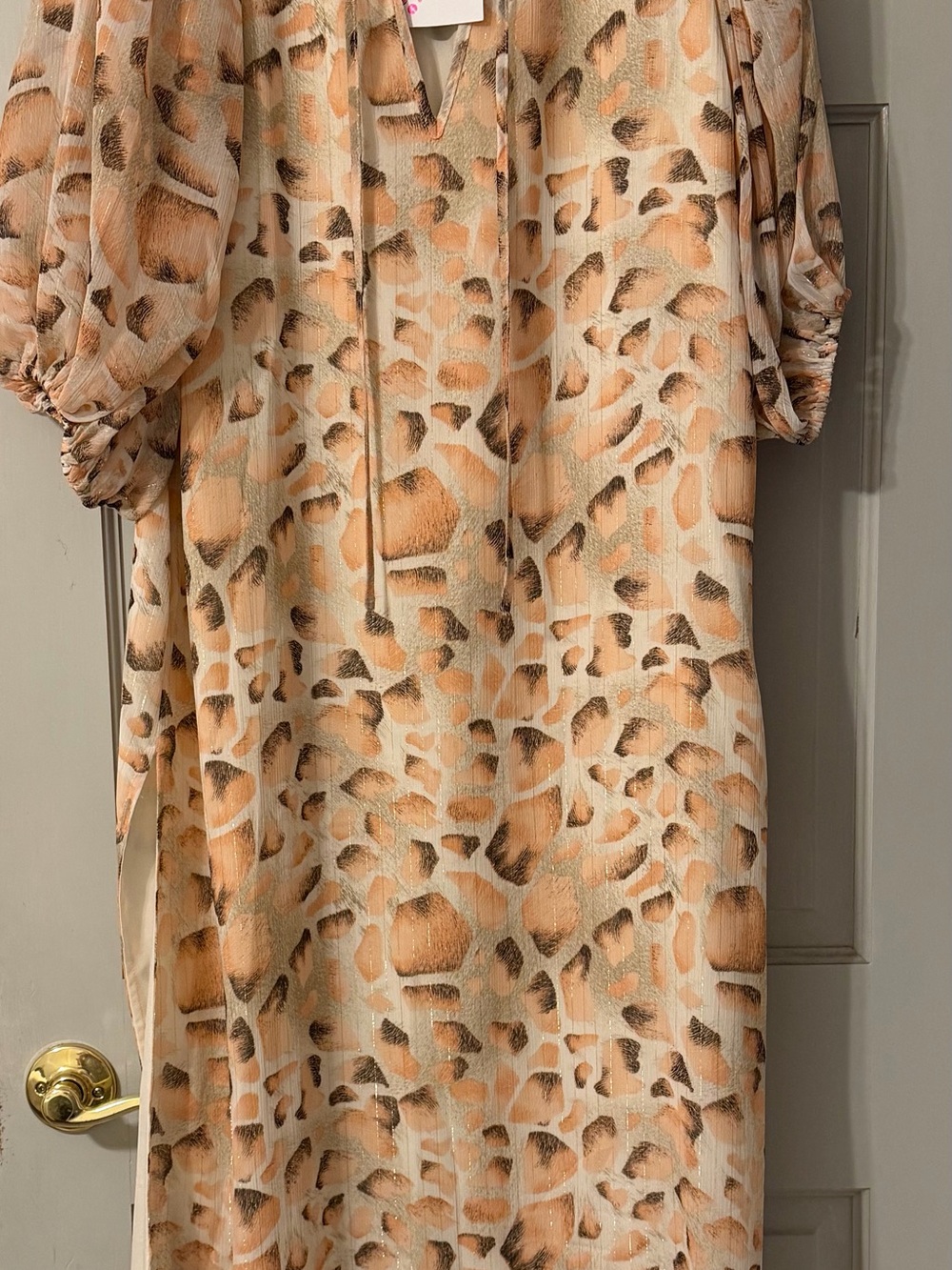 Buddy Love Beige and Tan Animal Print Maxi Dress